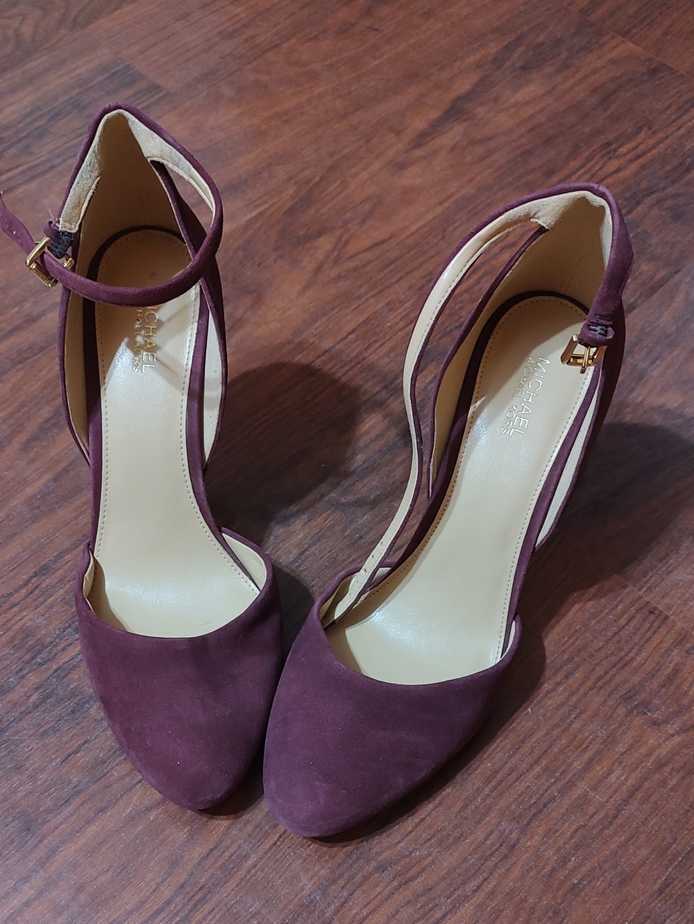 Michael Kors Plum Suede Ankle-Strap Pumps